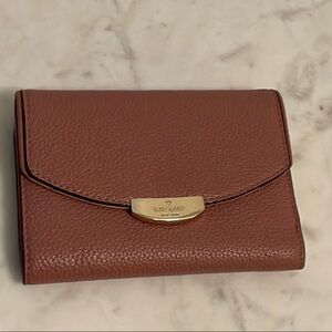 Kate Spade Blush Leather Wallet with Gold Accent